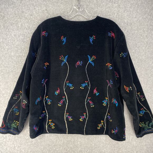 Vintage Velvet Jacket π Embroidered Boho Festival Style - Picture 3 of 10